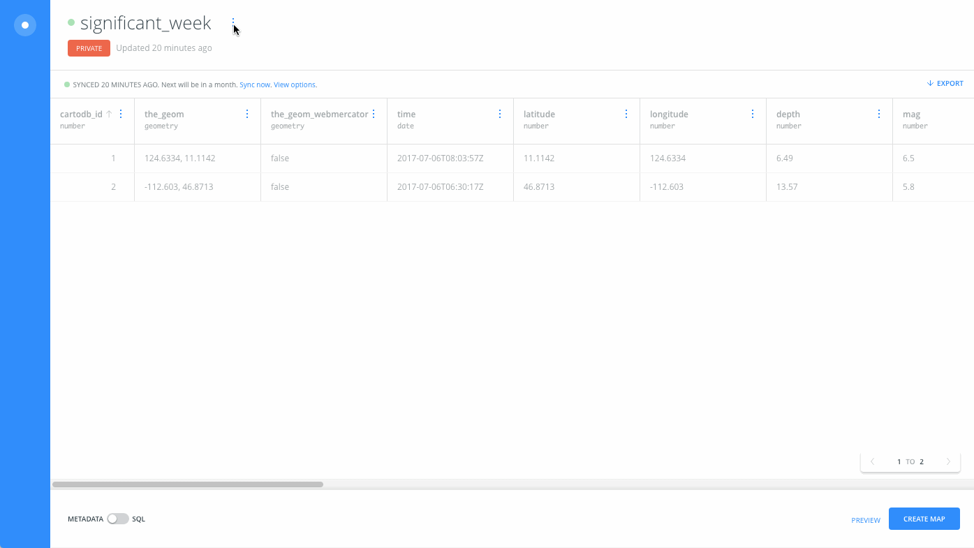 Example of removing sync options